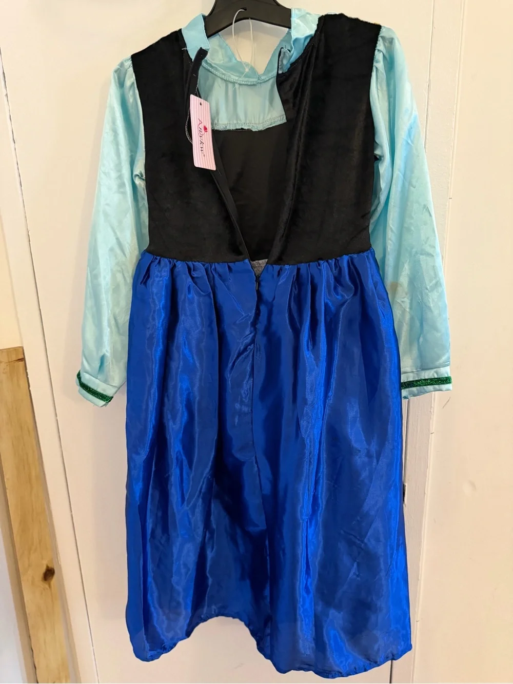 Frozen Anna Girls Blue Dress with Pink Removable Cape Kids Costume sz 150